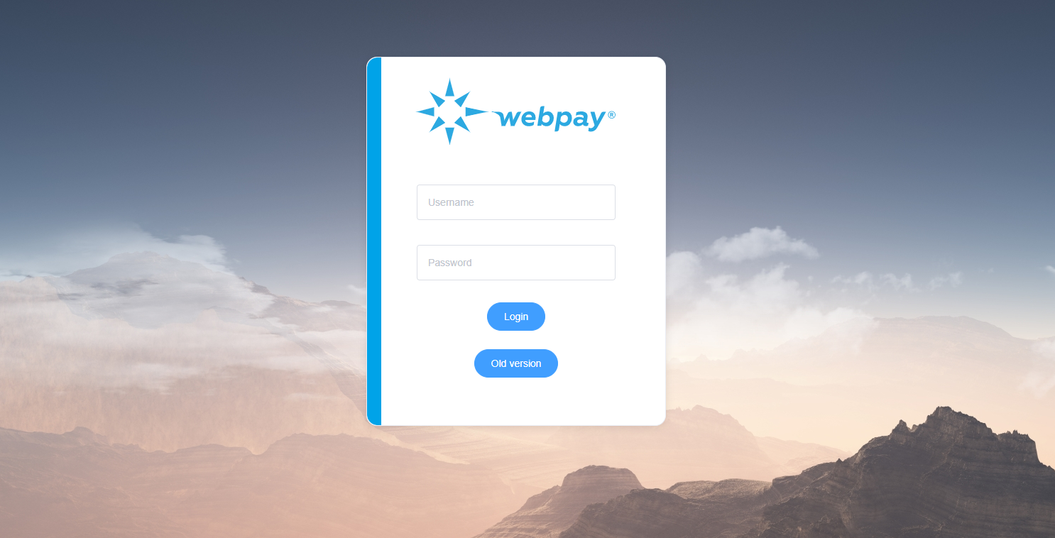 Log in to your WEBPAY account