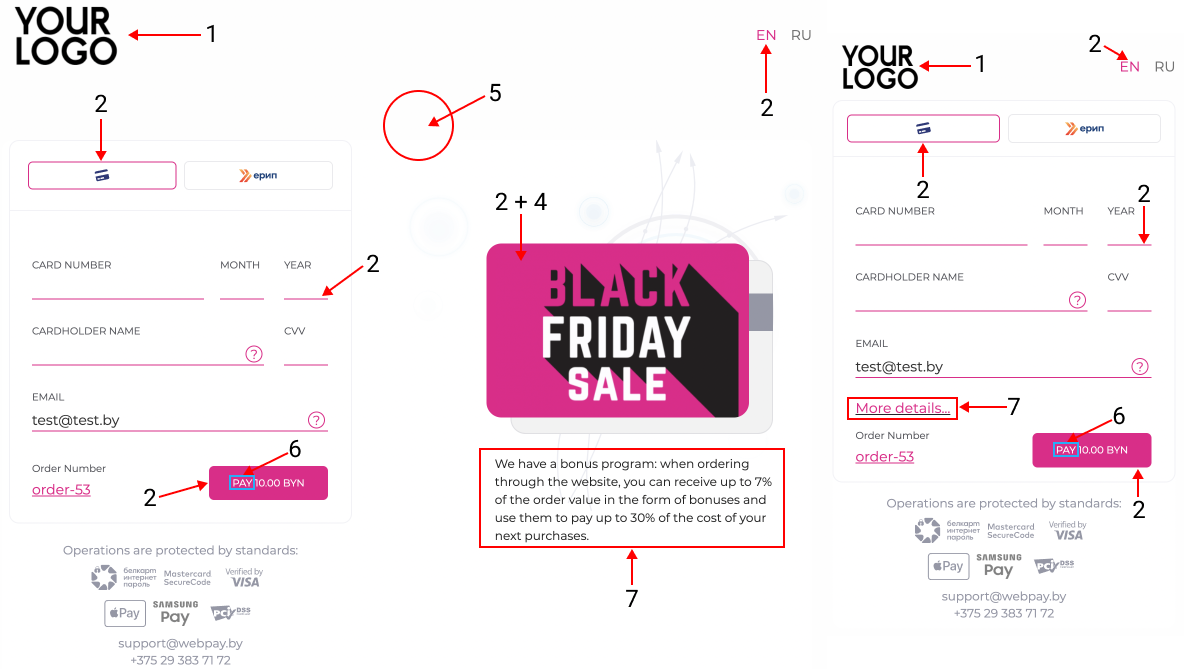 Payment page customization capabilities